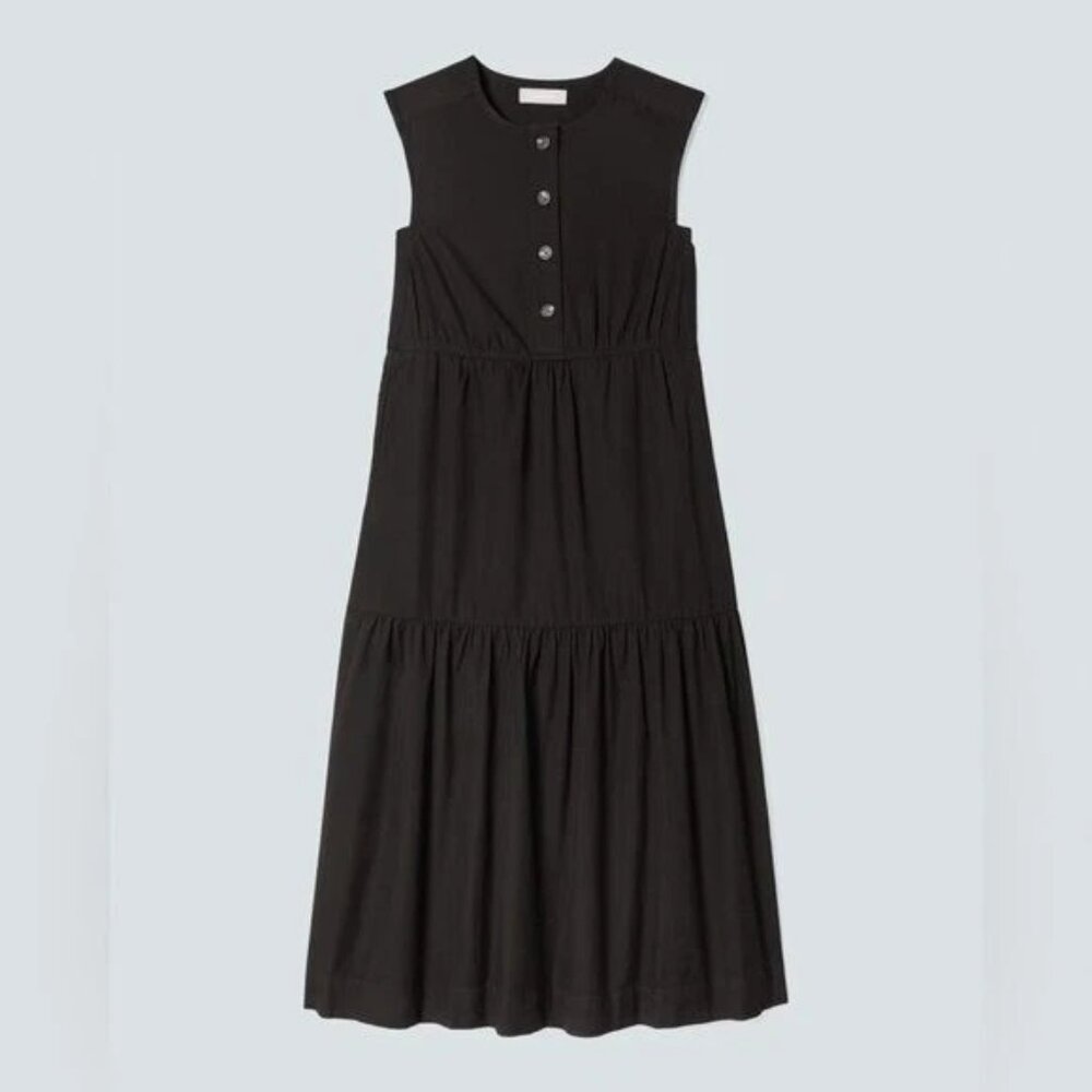 NWOT Everlane The Tiered Midi Dress Black - Size S - Picture 3 of 14